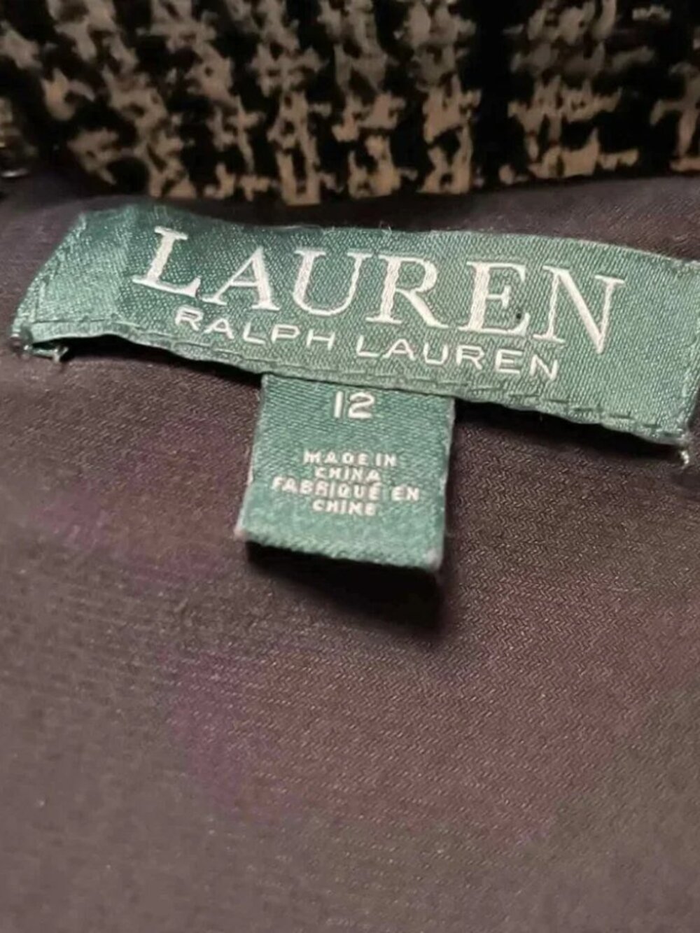 Lauren Ralph Lauren Plaid Ruched Sheath Dress Size 12 V-Neck Long Sleeve Work - Picture 6 of 8